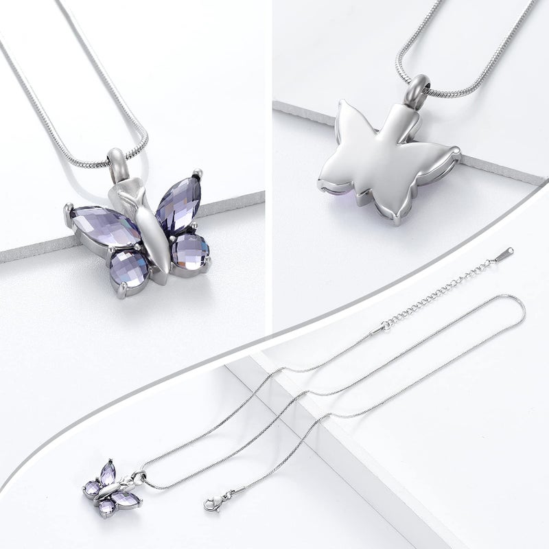 Minicremation Butterfly Cremation Necklace for Ashes - Urn Neckalce for Ashes for Women Cremation Jewelry for Women - Ashes Keepsake Pendant Memorial Jewelry Gifts for A Loss of Loved Ones - Image 3